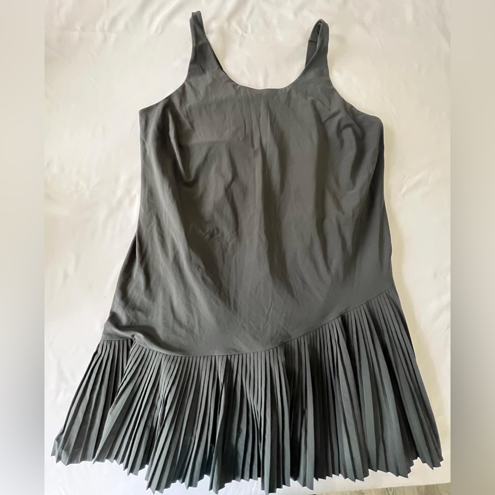 SPANX Gray Pleated Hem Tank Dress